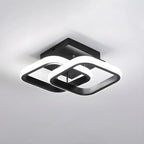 Plafonnier semi-encastré LED géométrique en métal noir