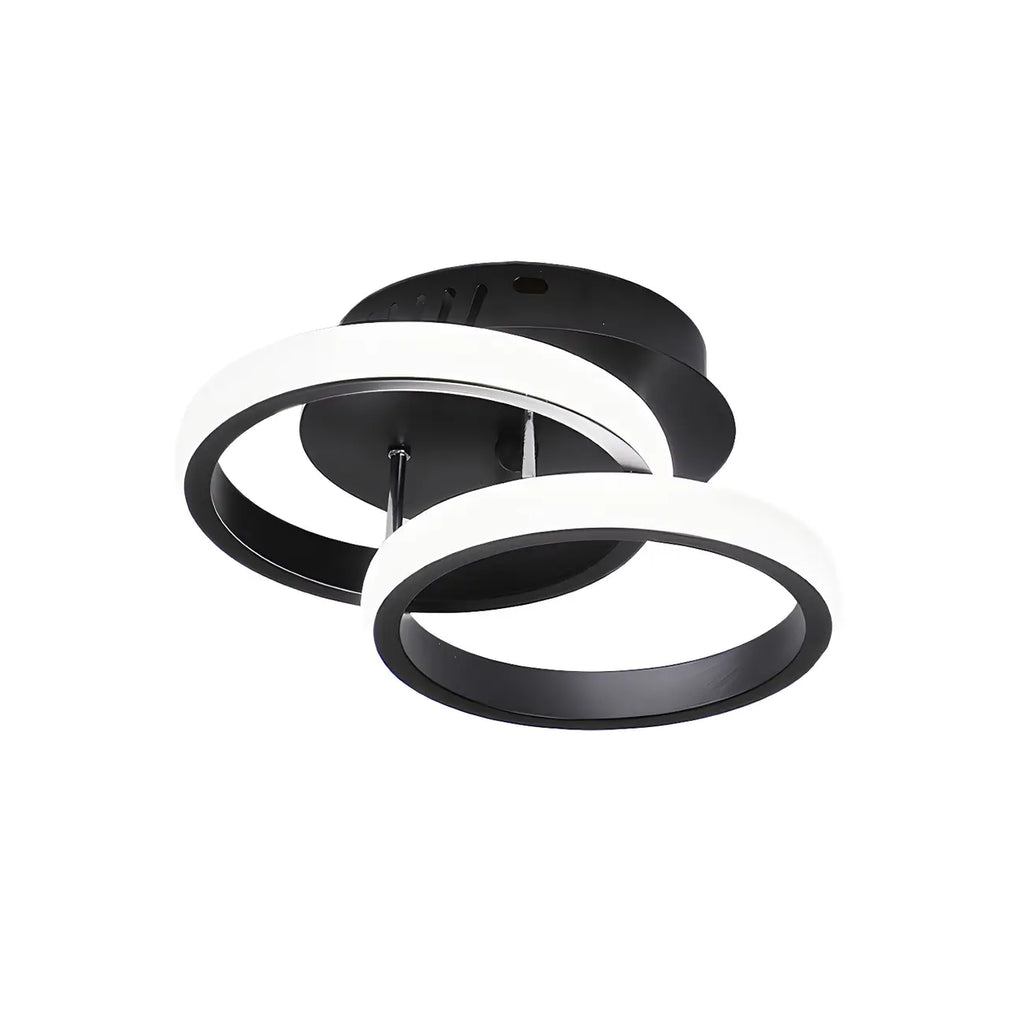 Plafonnier semi-encastré LED géométrique en métal noir
