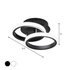 Plafonnier semi-encastré LED géométrique en métal noir