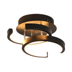 Plafonnier semi-encastré LED géométrique en métal noir
