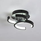 Plafonnier semi-encastré LED géométrique en métal noir