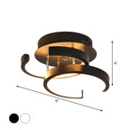 Plafonnier semi-encastré LED géométrique en métal noir
