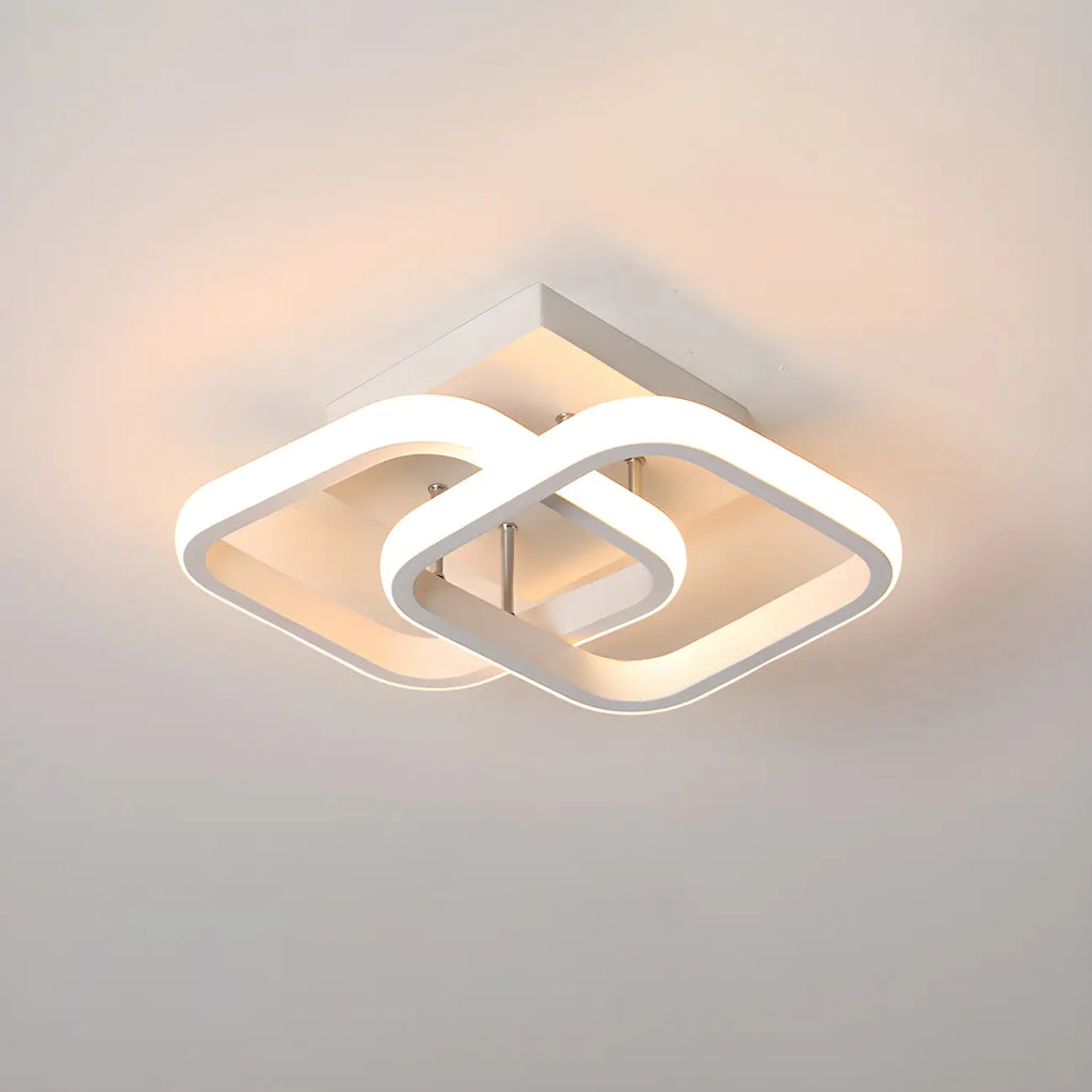 Plafonnier semi-encastré LED géométrique en métal noir