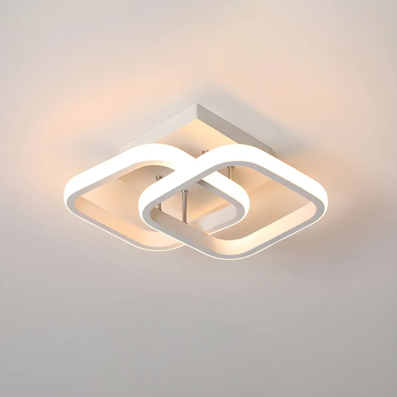 Plafonnier semi-encastré LED géométrique en métal noir