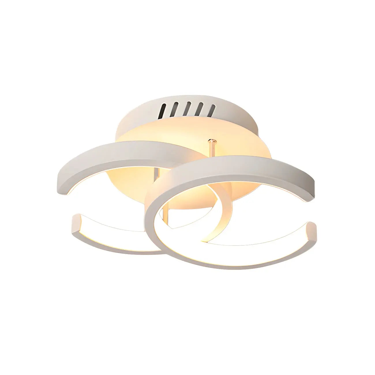 Plafonnier semi-encastré LED géométrique en métal noir