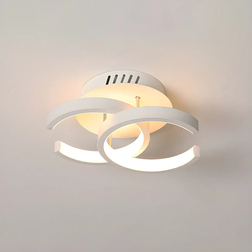 Plafonnier semi-encastré LED géométrique en métal noir