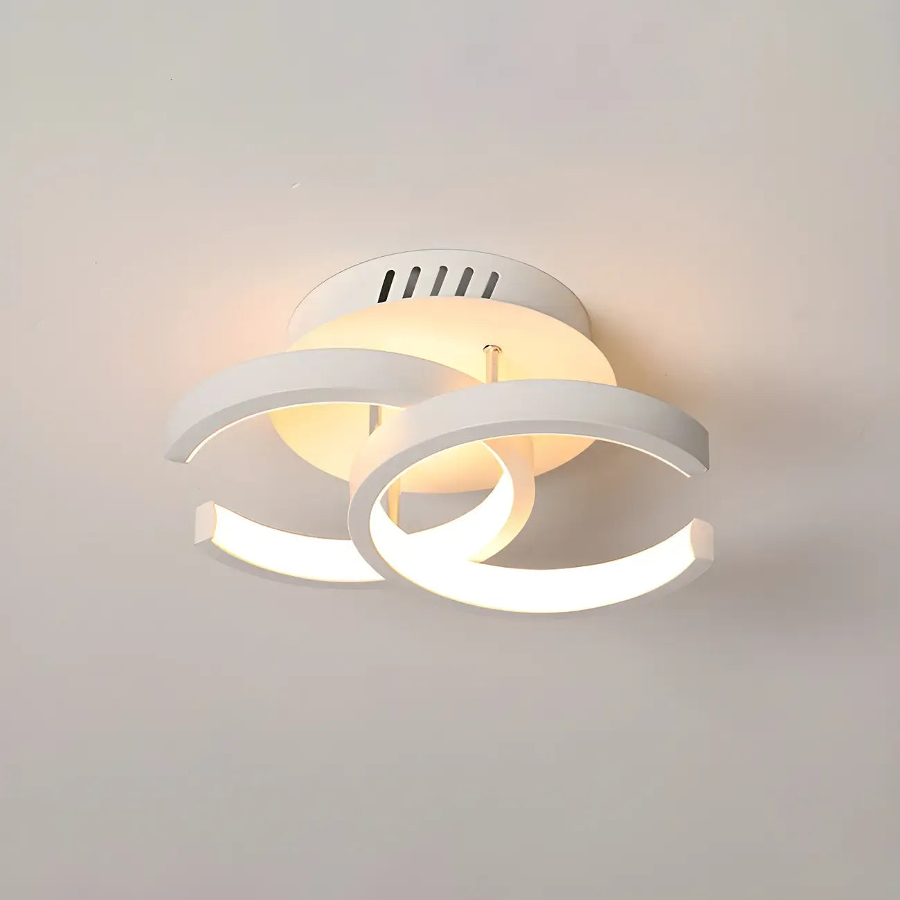 Plafonnier semi-encastré LED géométrique en métal noir