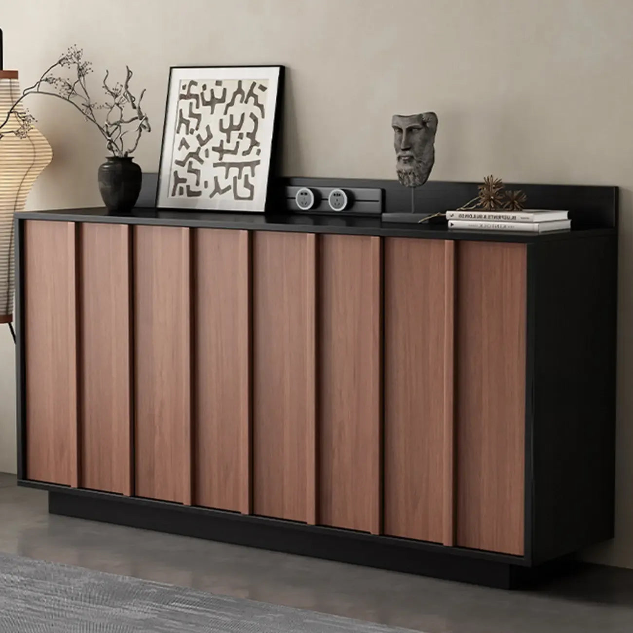 Buffet moderne en bois avec étagère et tiroirs modulables