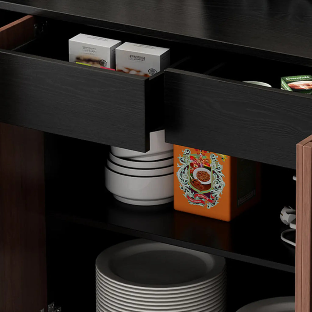 Buffet moderne en bois avec étagère et tiroirs modulables