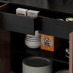 Buffet moderne en bois avec étagère et tiroirs modulables