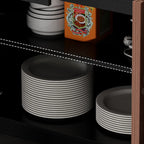 Buffet moderne en bois avec étagère et tiroirs modulables
