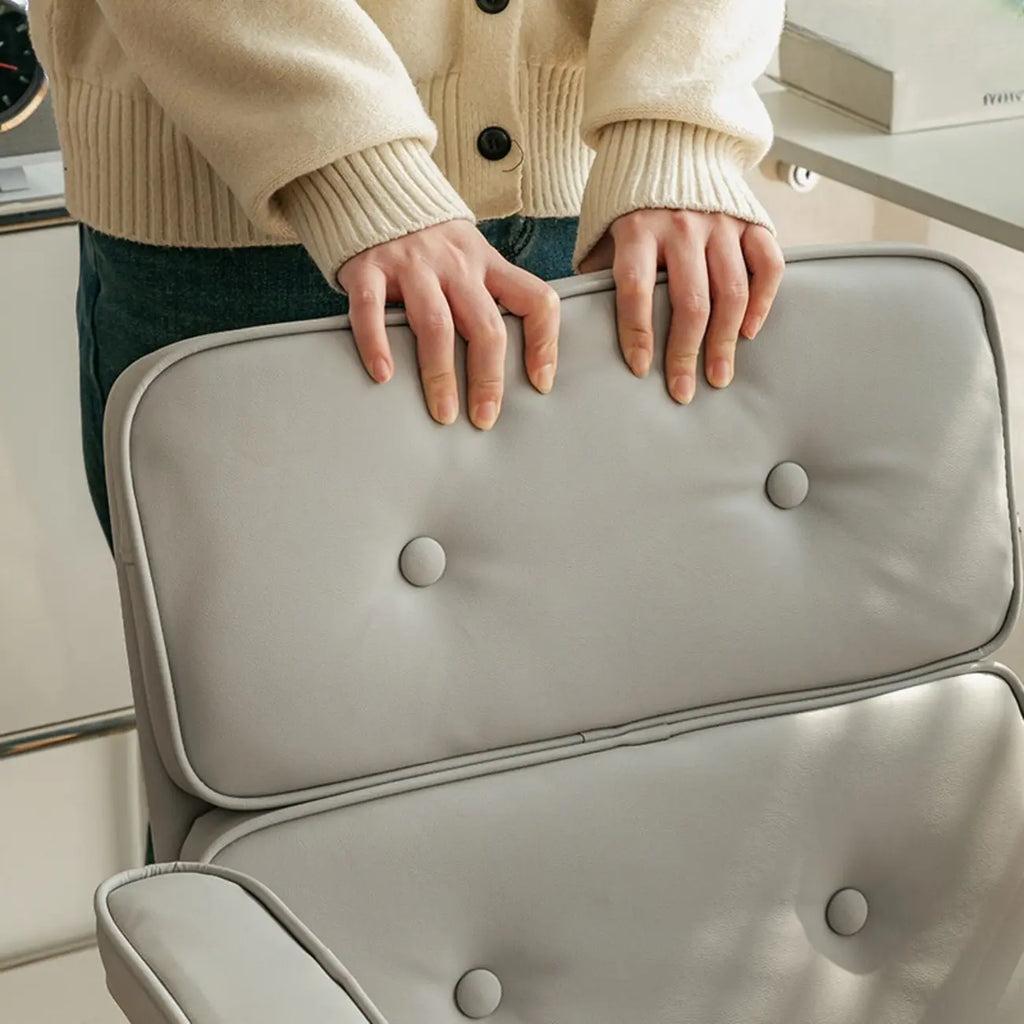 Fauteuil de bureau pivotant moderne en cuir avec accoudoirs