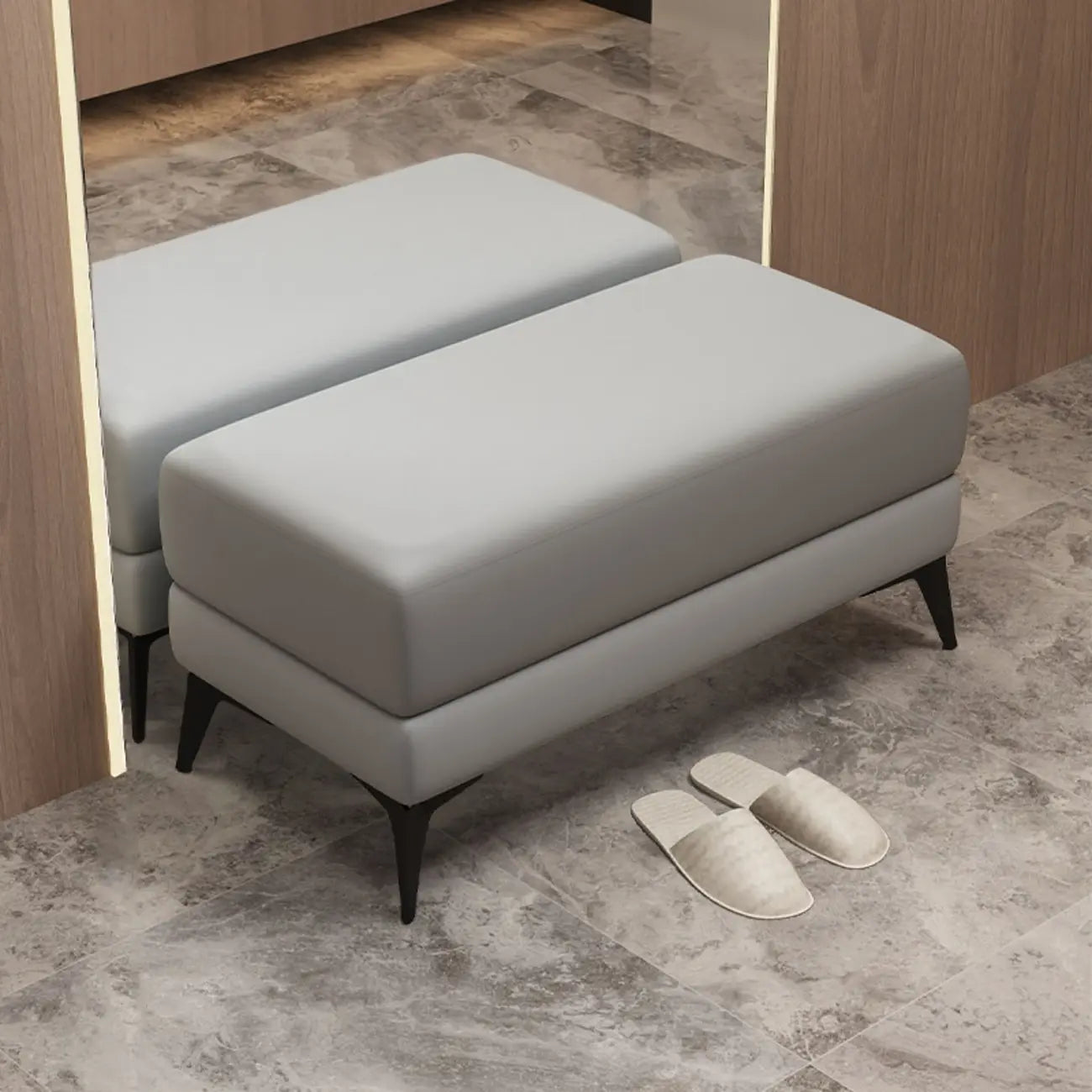 Banc de chambre moderne rembourré de couleur unie