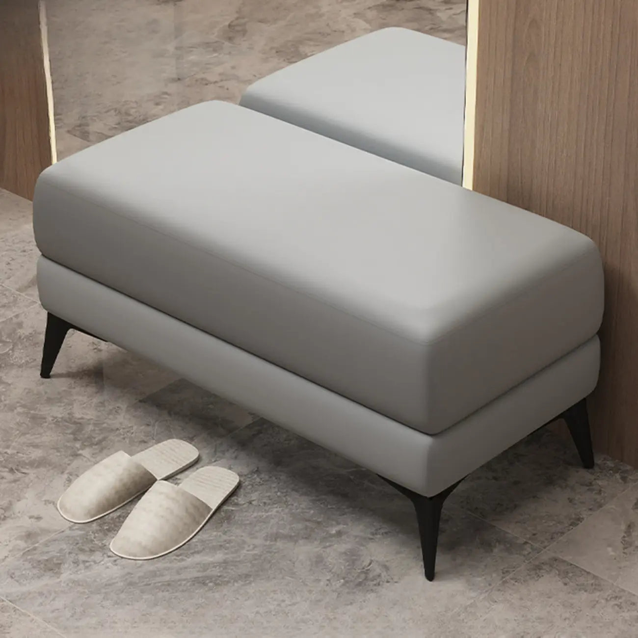 Banc de chambre moderne rembourré de couleur unie