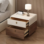Table de chevet moderne en cuir à 2 niveaux avec rangement