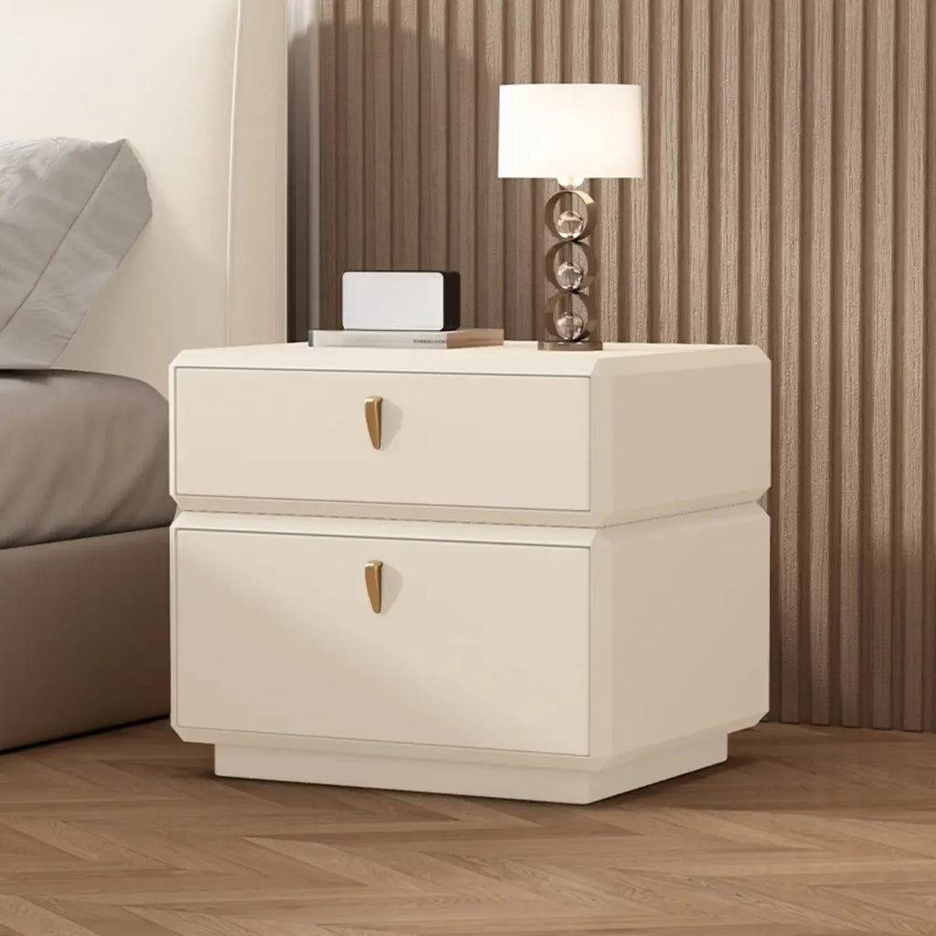 Table de chevet moderne en cuir à 2 niveaux avec rangement