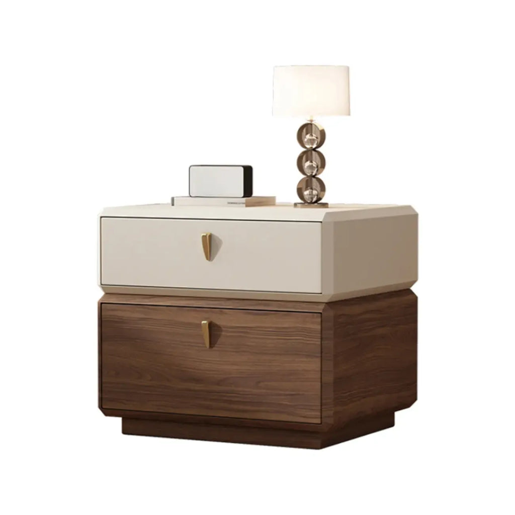 Table de chevet moderne en cuir à 2 niveaux avec rangement