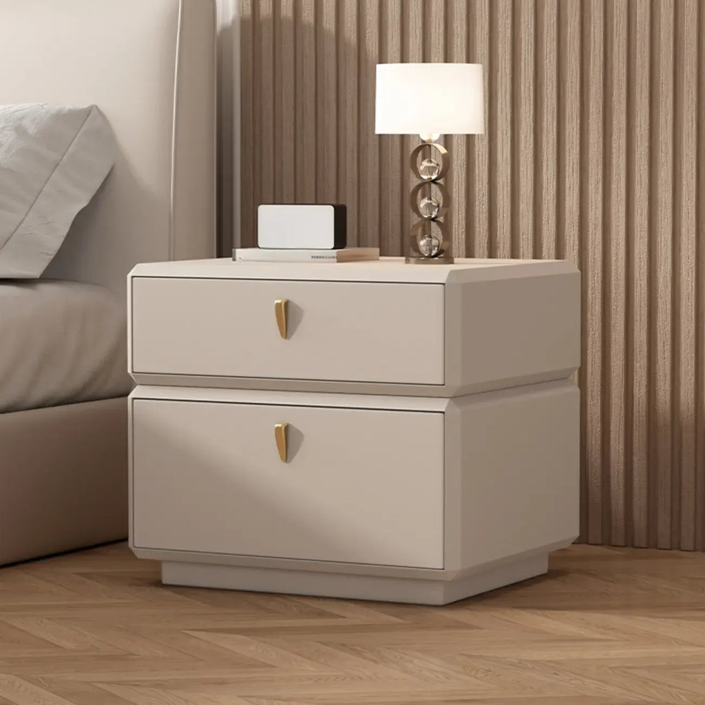 Table de chevet moderne en cuir à 2 niveaux avec rangement