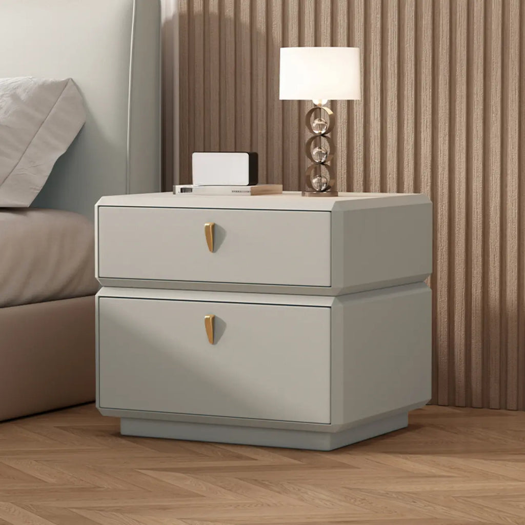 Table de chevet moderne en cuir à 2 niveaux avec rangement