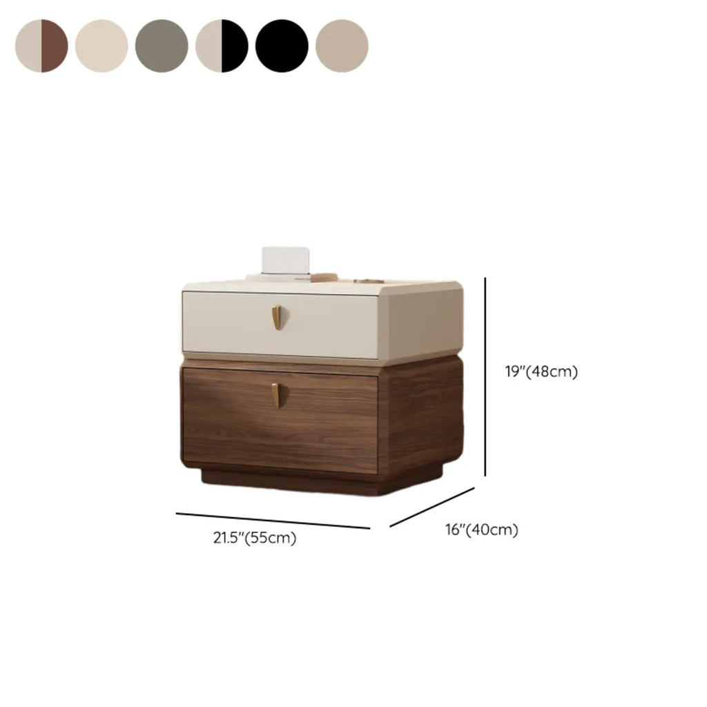 Table de chevet moderne en cuir à 2 niveaux avec rangement