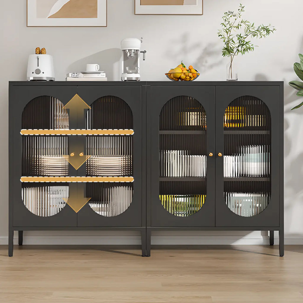 Buffet moderne en métal avec étagère réglable, 2/3 portes