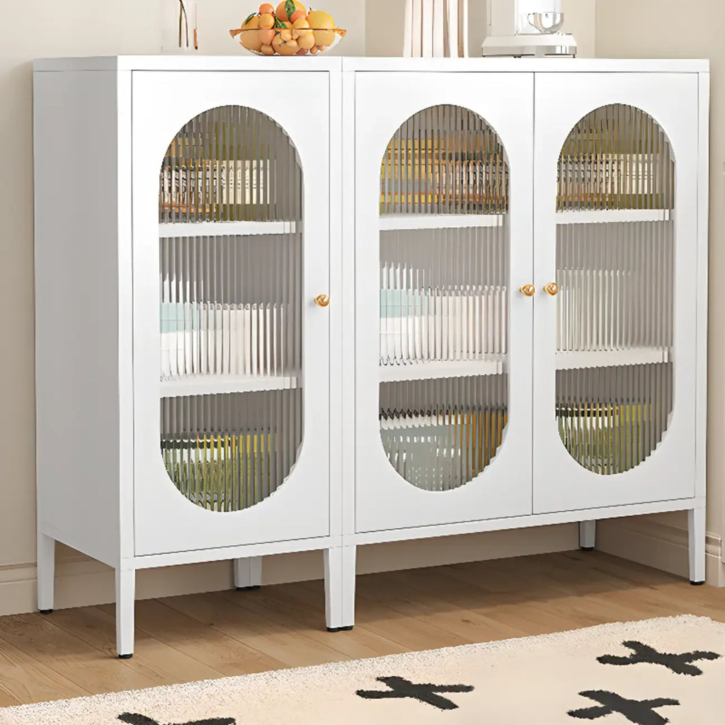 Buffet moderne en métal avec étagère réglable, 2/3 portes