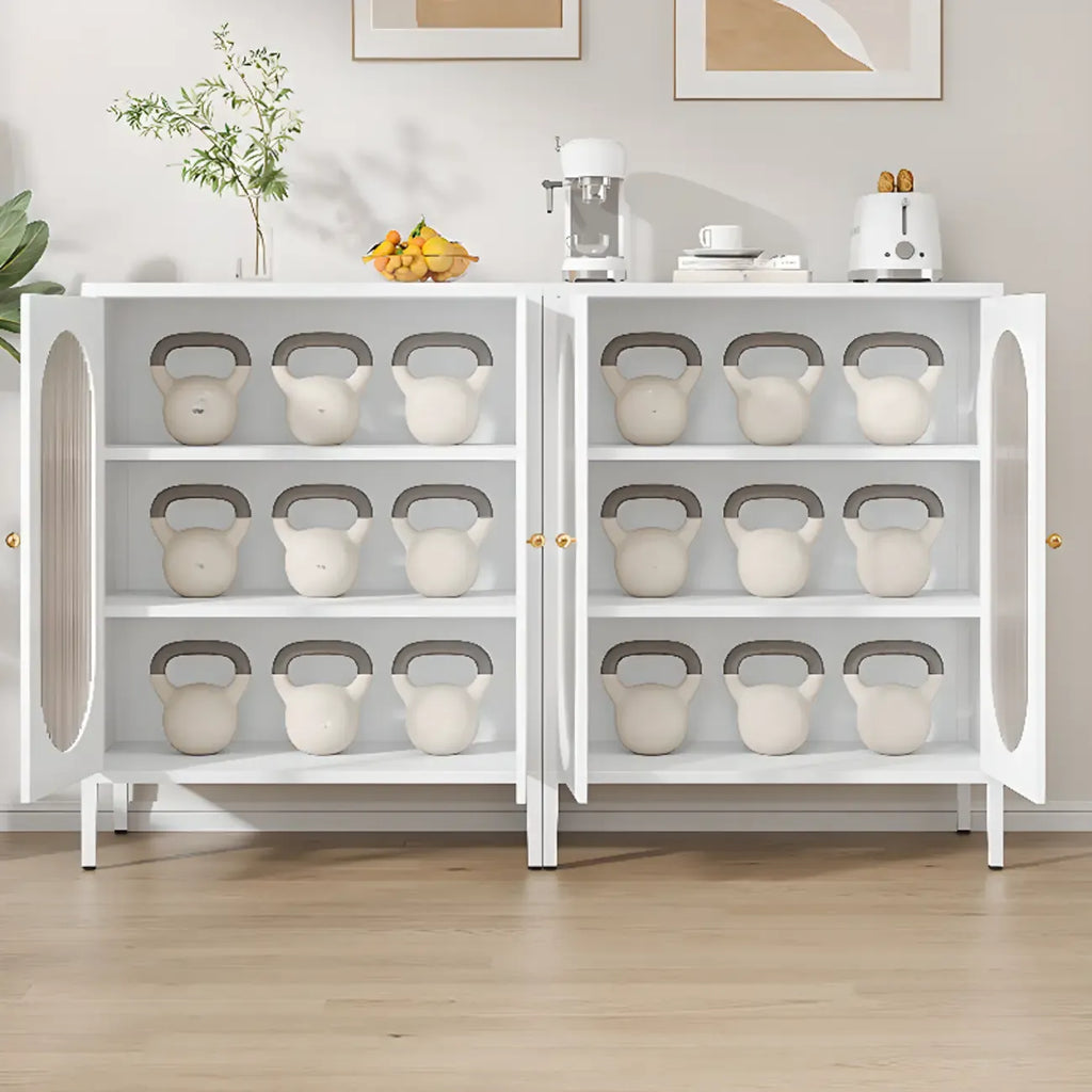 Buffet moderne en métal avec étagère réglable, 2/3 portes