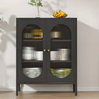 Buffet moderne en métal avec étagère réglable, 2/3 portes