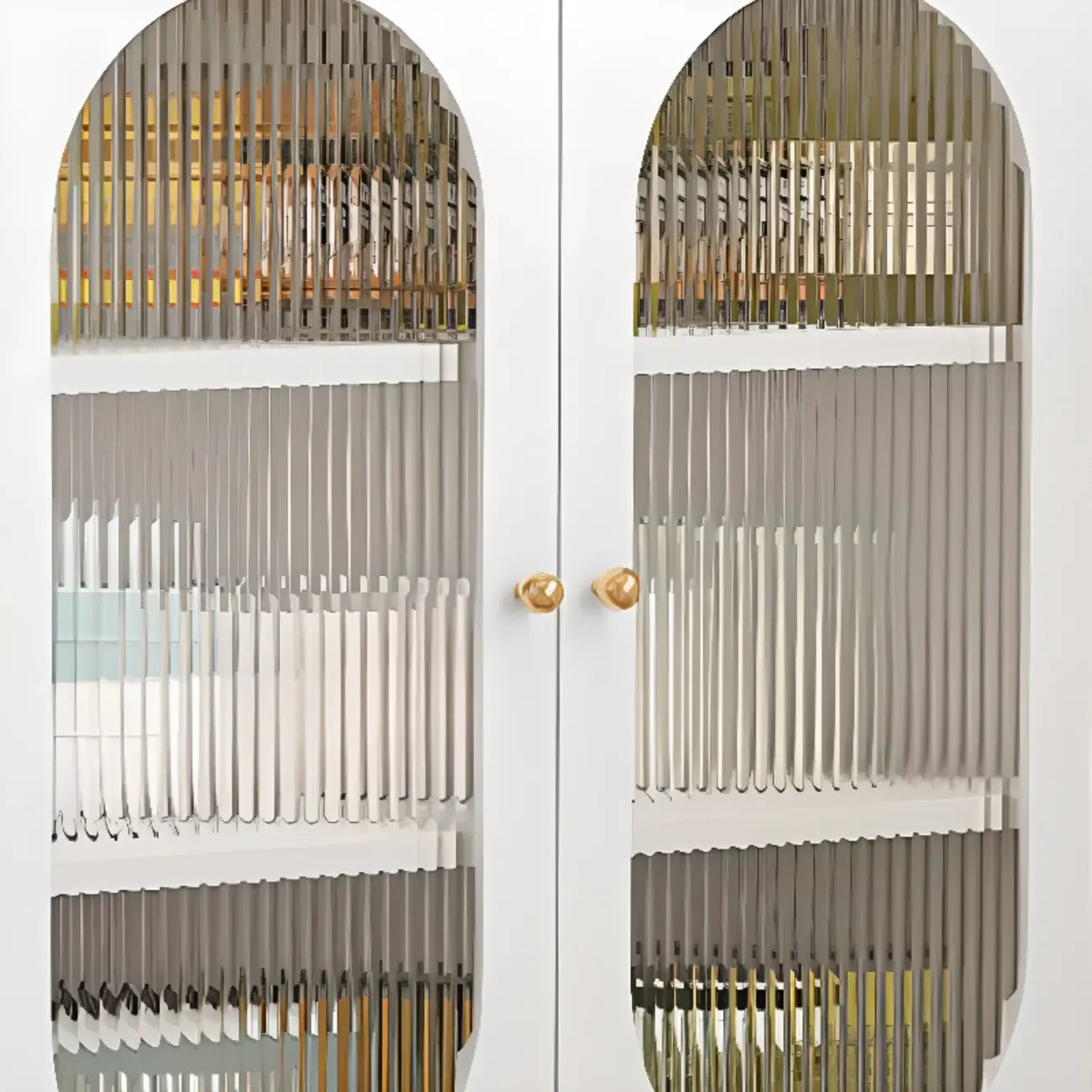 Buffet moderne en métal avec étagère réglable, 2/3 portes