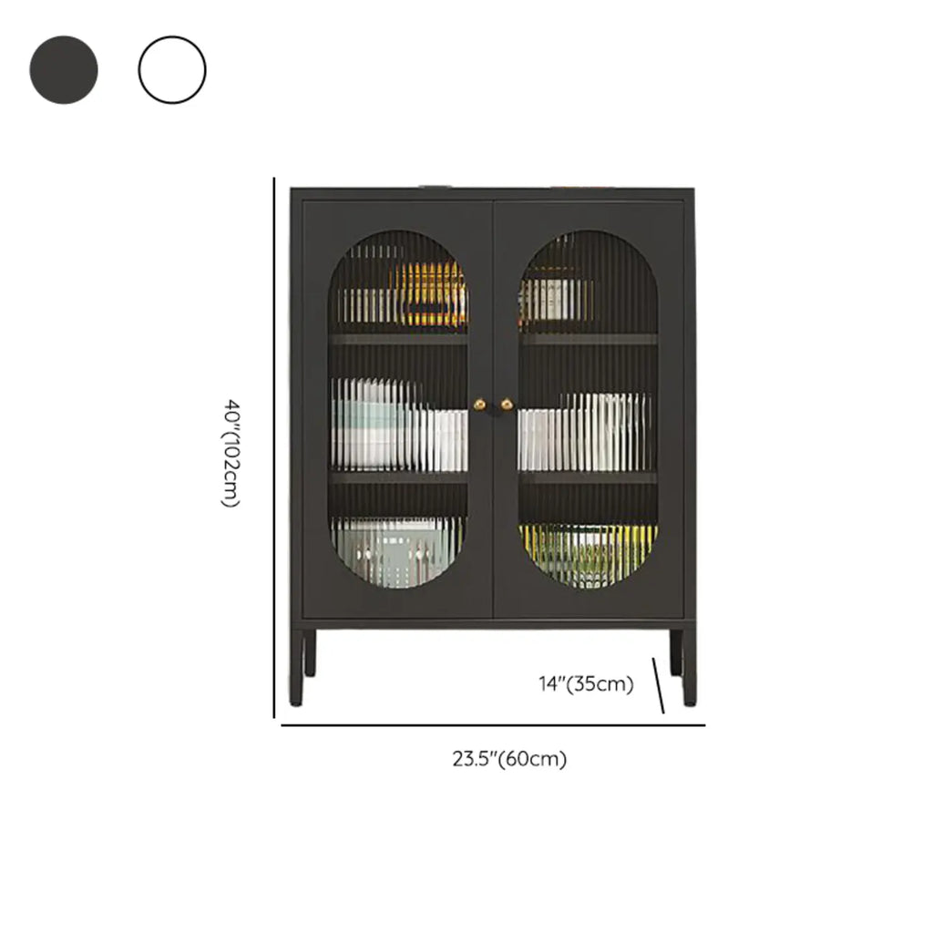 Buffet moderne en métal avec étagère réglable, 2/3 portes