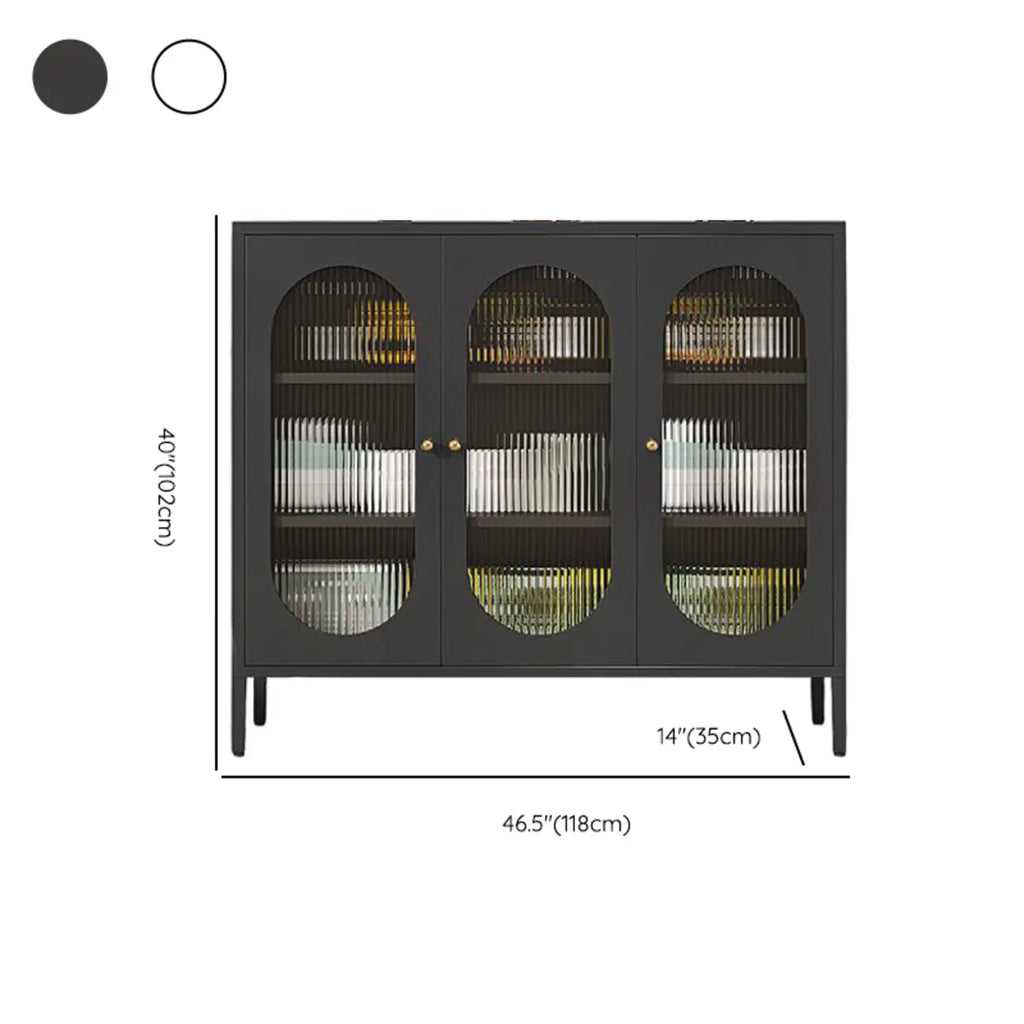 Buffet moderne en métal avec étagère réglable, 2/3 portes