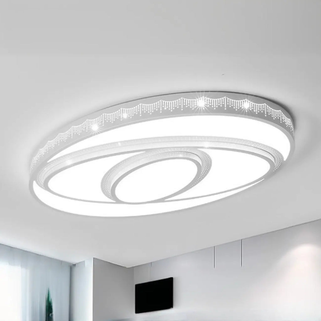 Plafonnier à 3 lumières avec abat-jour en alliage PMMA blanc pour salon symétrique