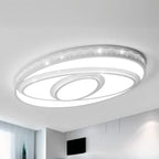 Plafonnier à 3 lumières avec abat-jour en alliage PMMA blanc pour salon symétrique