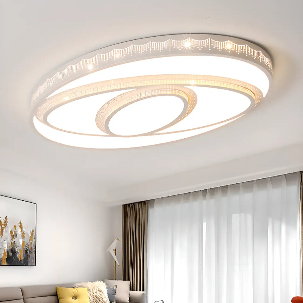 Plafonnier à 3 lumières avec abat-jour en alliage PMMA blanc pour salon symétrique