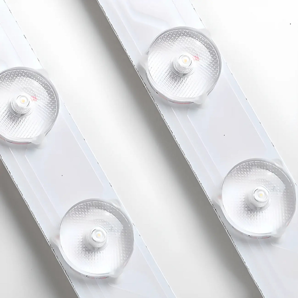 Plafonnier à 3 lumières avec abat-jour en alliage PMMA blanc pour salon symétrique