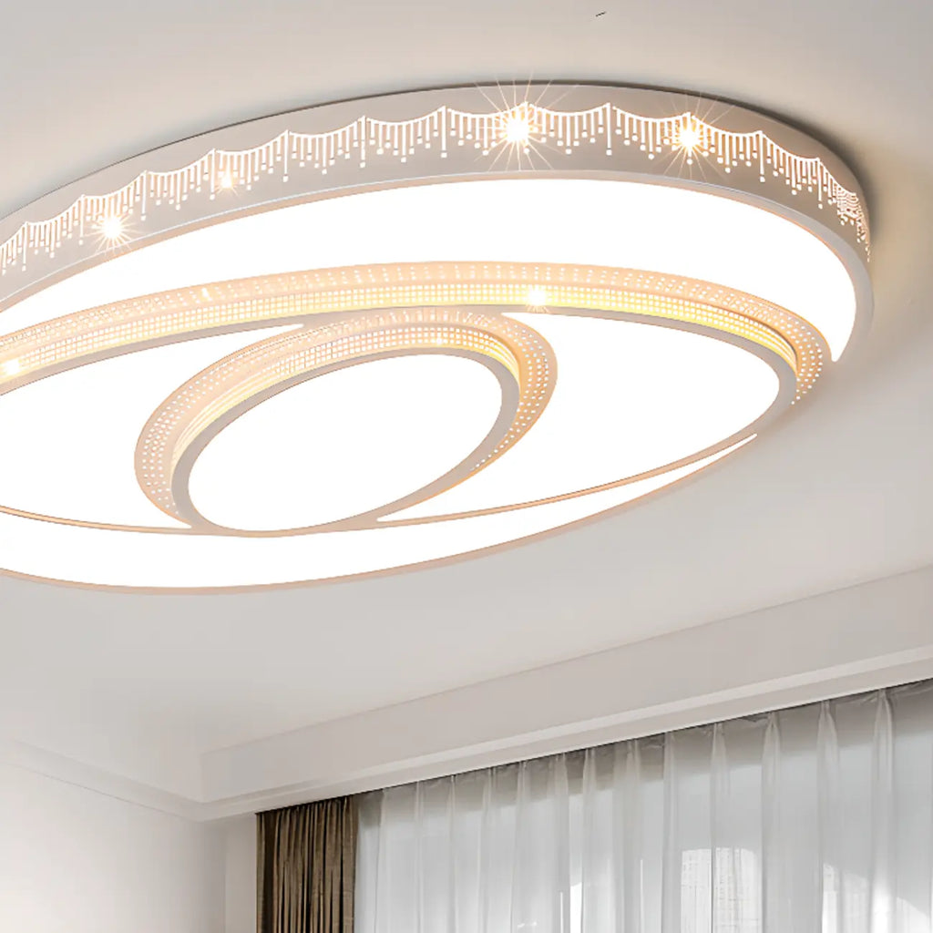 Plafonnier à 3 lumières avec abat-jour en alliage PMMA blanc pour salon symétrique