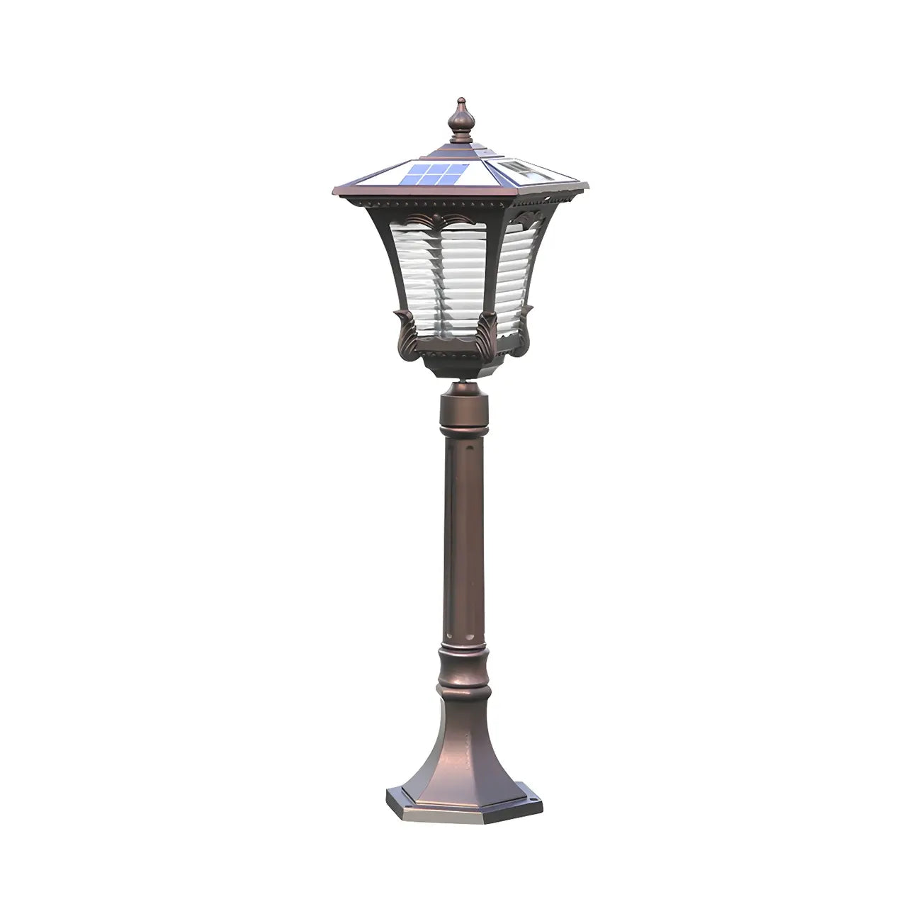 Éclairage paysager LED vintage en verre côtelé carré évasé pour allée