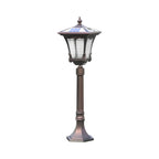 Éclairage paysager LED vintage en verre côtelé carré évasé pour allée