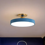 Plafonnier semi-encastré rond à LED bleue