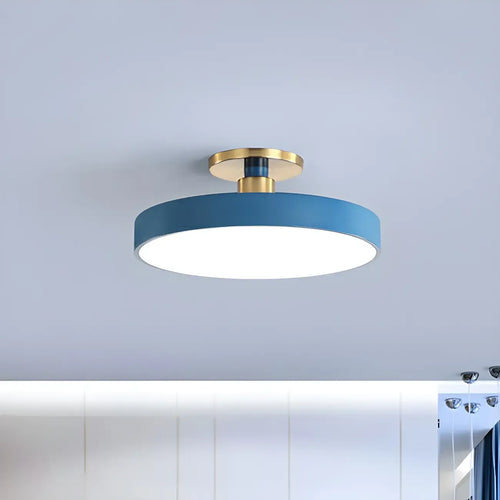 Plafonnier semi-encastré rond à LED bleue