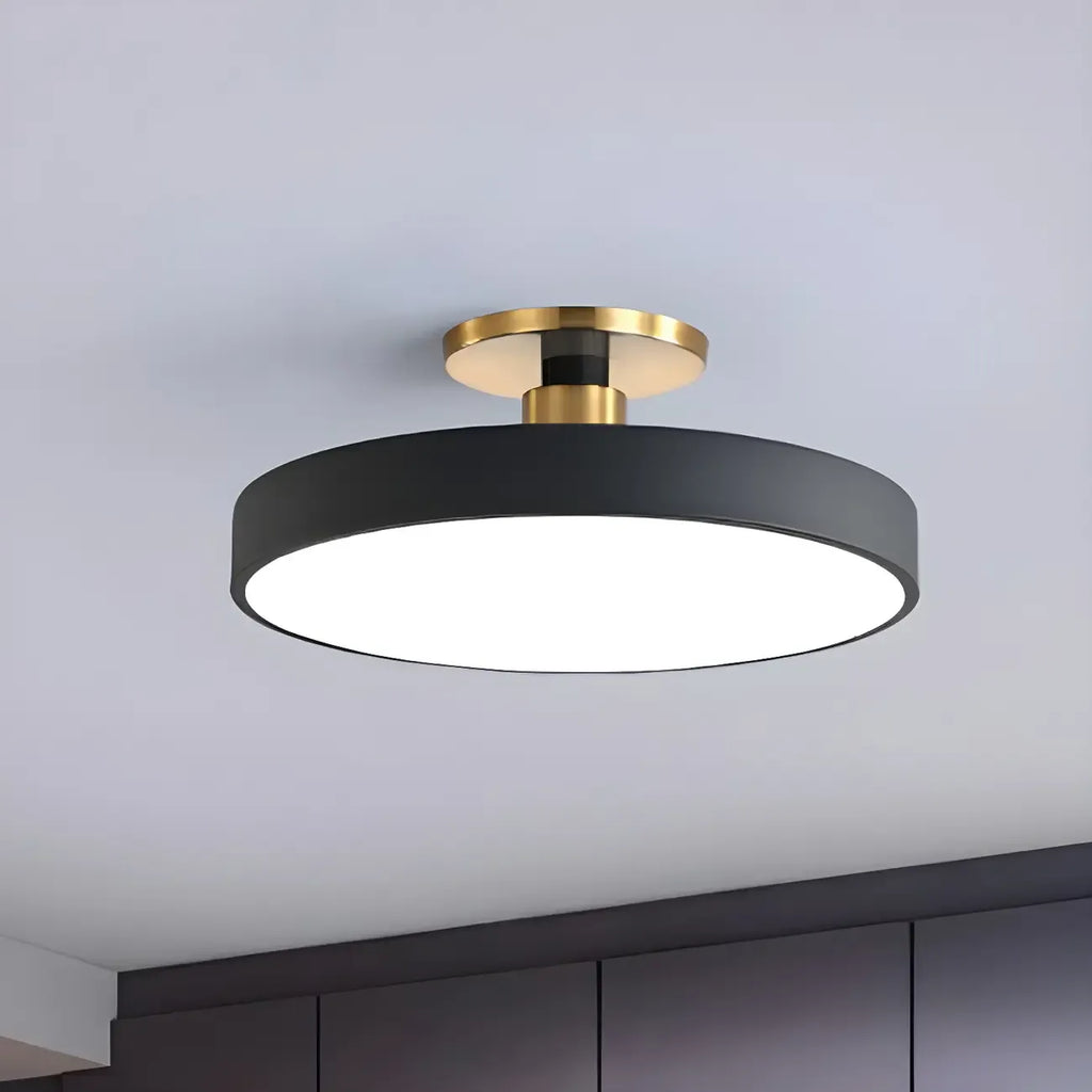 Plafonnier semi-encastré rond à LED bleue