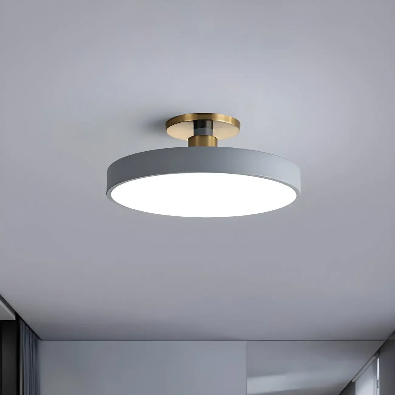 Plafonnier semi-encastré rond à LED bleue