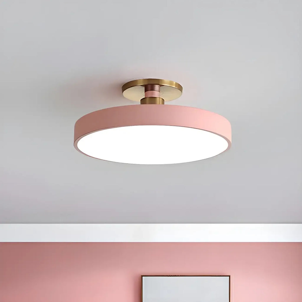 Plafonnier semi-encastré rond à LED bleue
