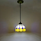 Suspension en rotin et vitrail Tiffany