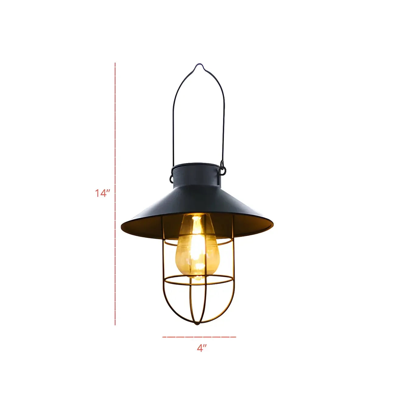 Suspension d'extérieur rétro en métal noir, design cage