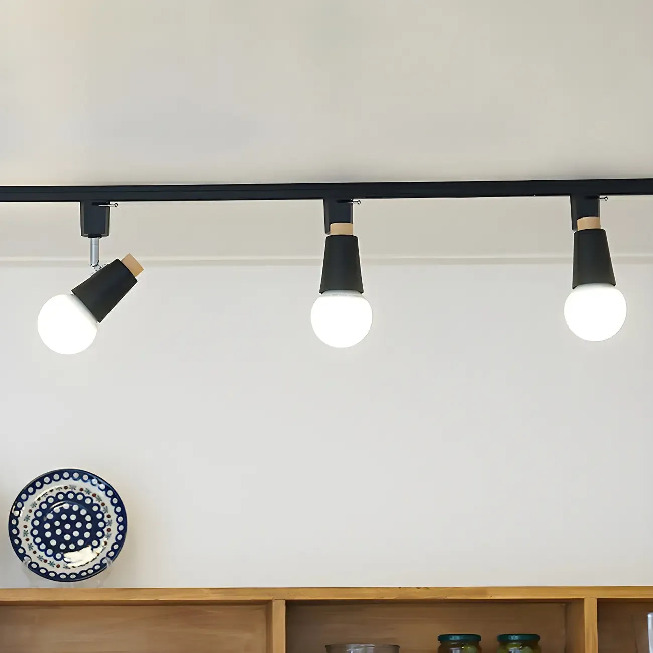 Spot sur rail semi-encastré conique moderne à 4 lumières, réglable