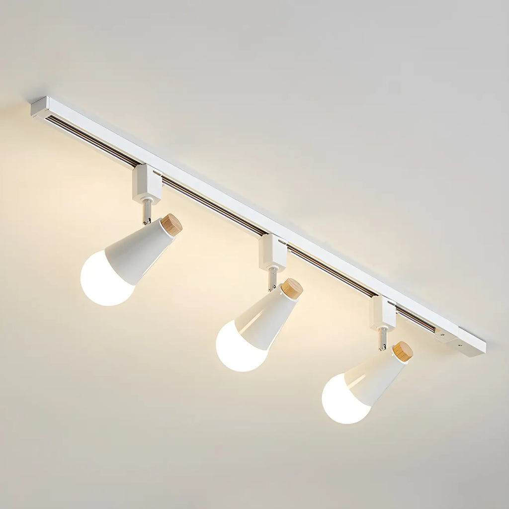Spot sur rail semi-encastré conique moderne à 4 lumières, réglable