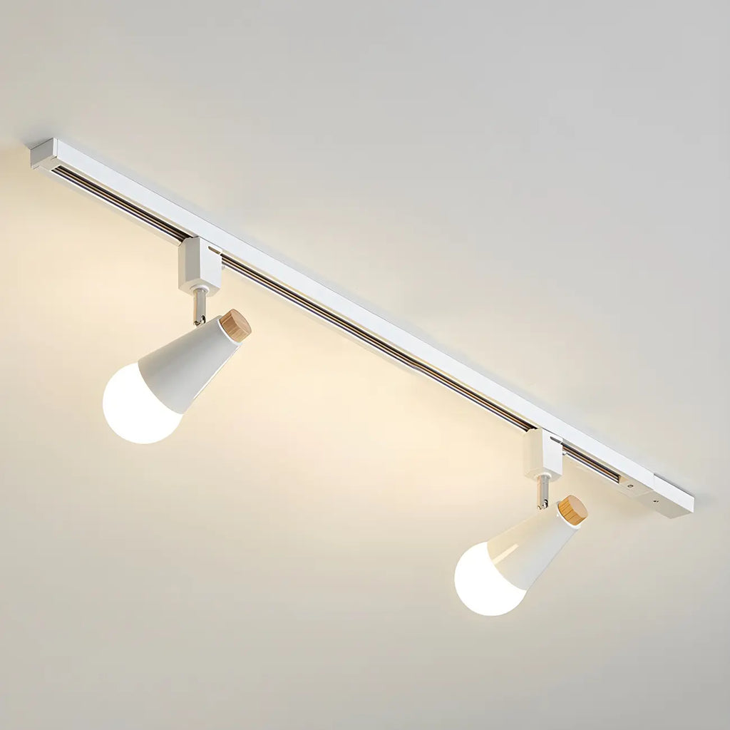 Spot sur rail semi-encastré conique moderne à 4 lumières, réglable