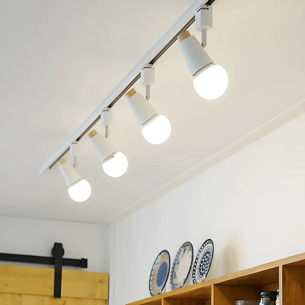 Spot sur rail semi-encastré conique moderne à 4 lumières, réglable