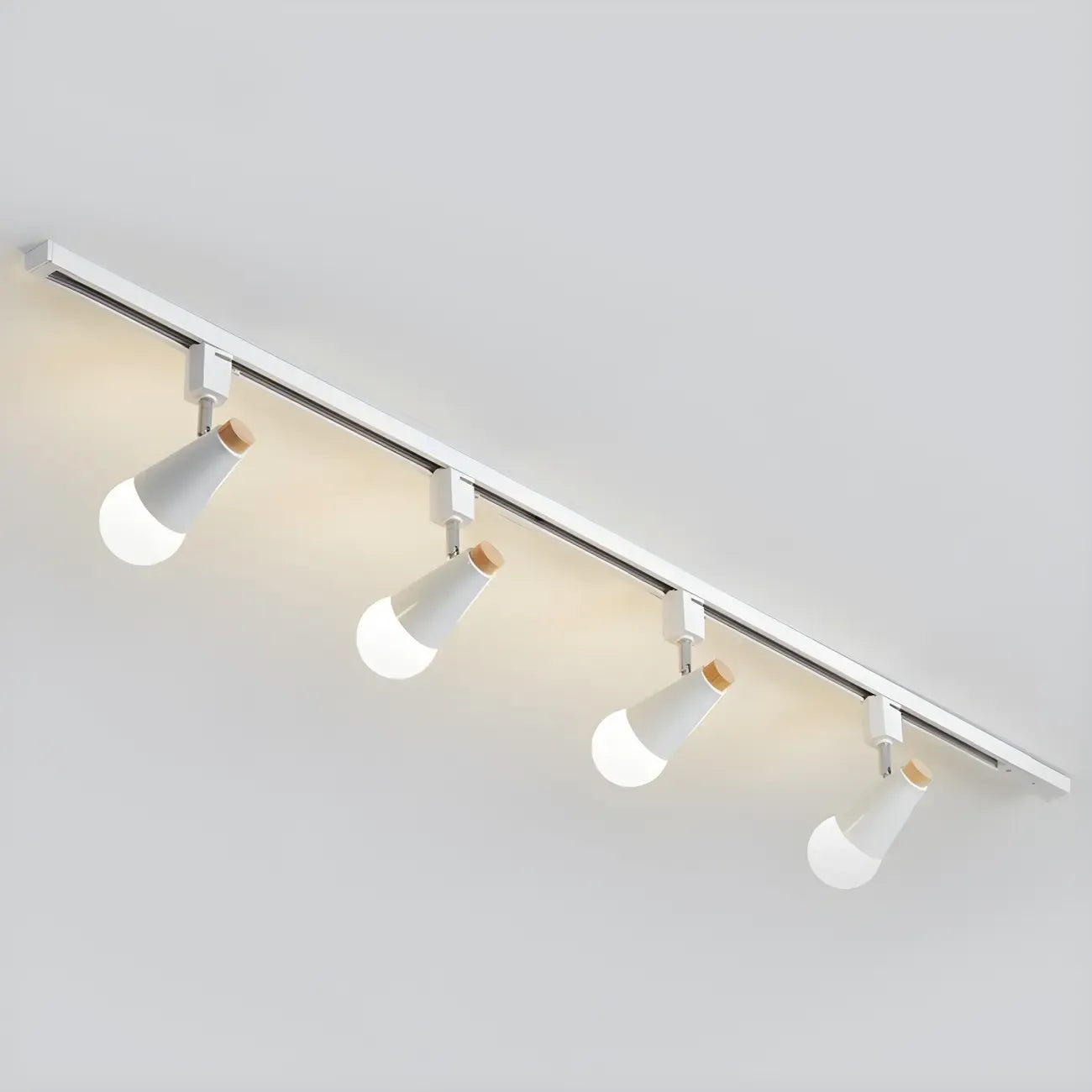 Spot sur rail semi-encastré conique moderne à 4 lumières, réglable